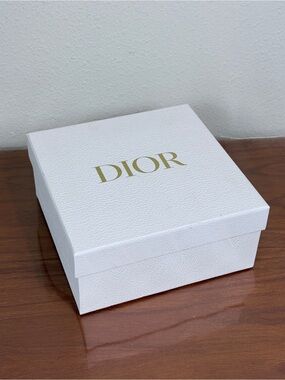 Dior White Box with Gold Logo 8.5x8.5x4 Authentic